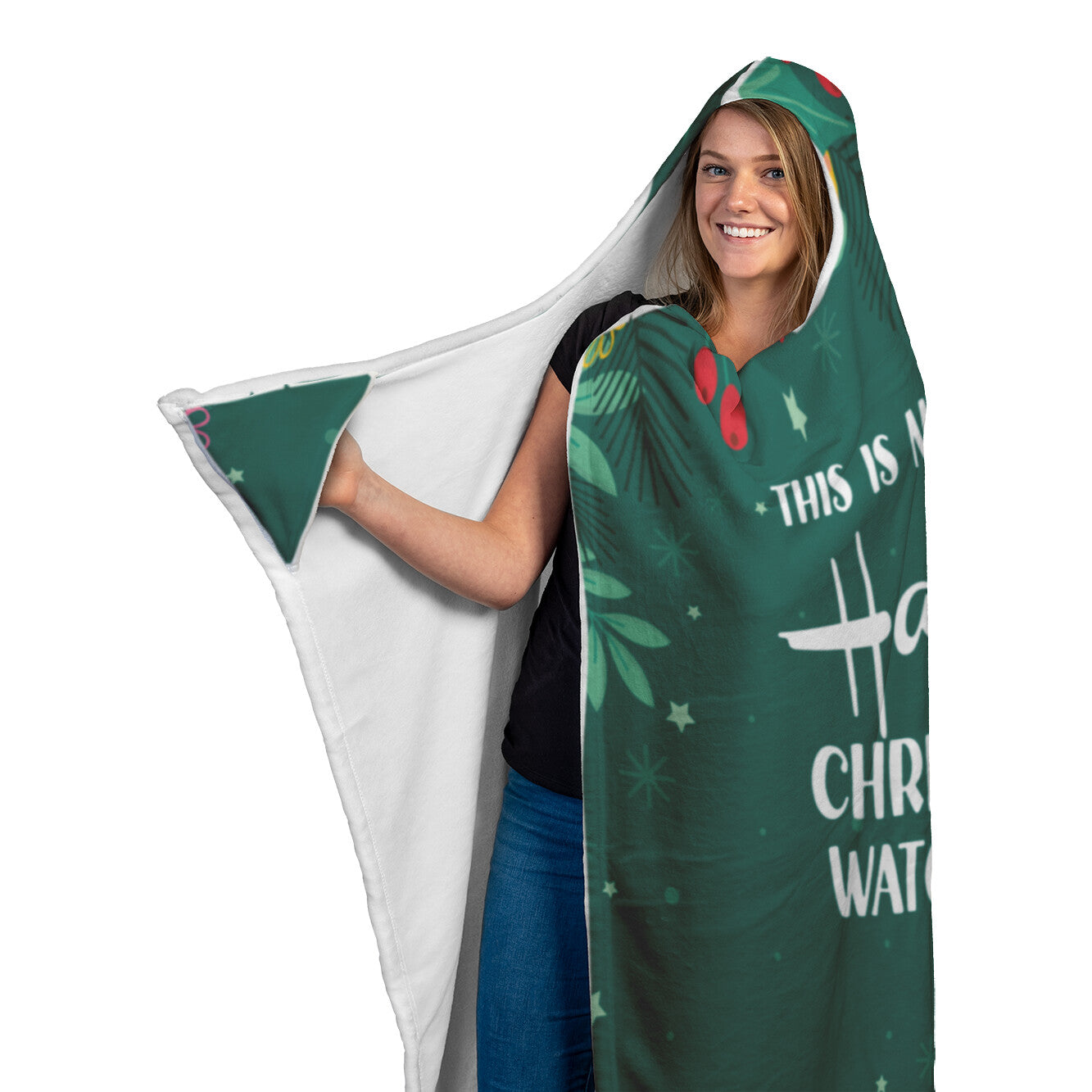 Hallmark Movie Watching Hooded Blanket - Green