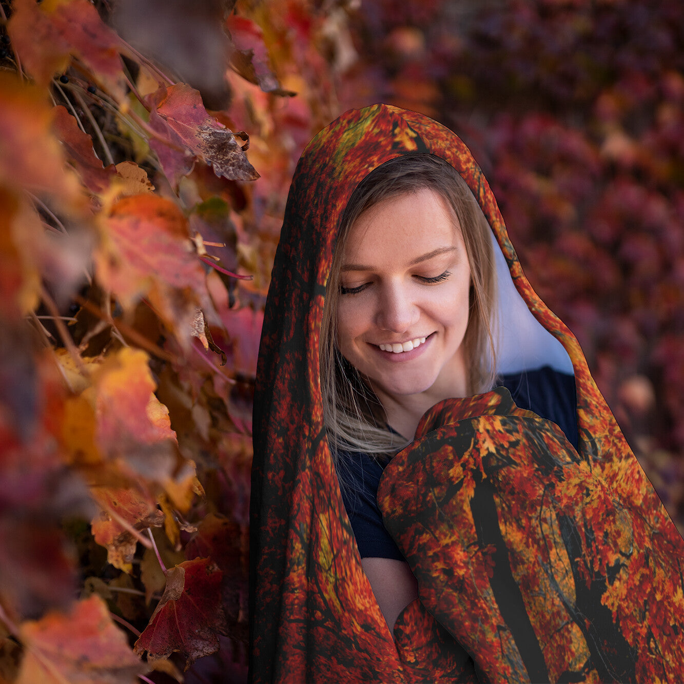 Happy Fall Y'All Hooded Blanket