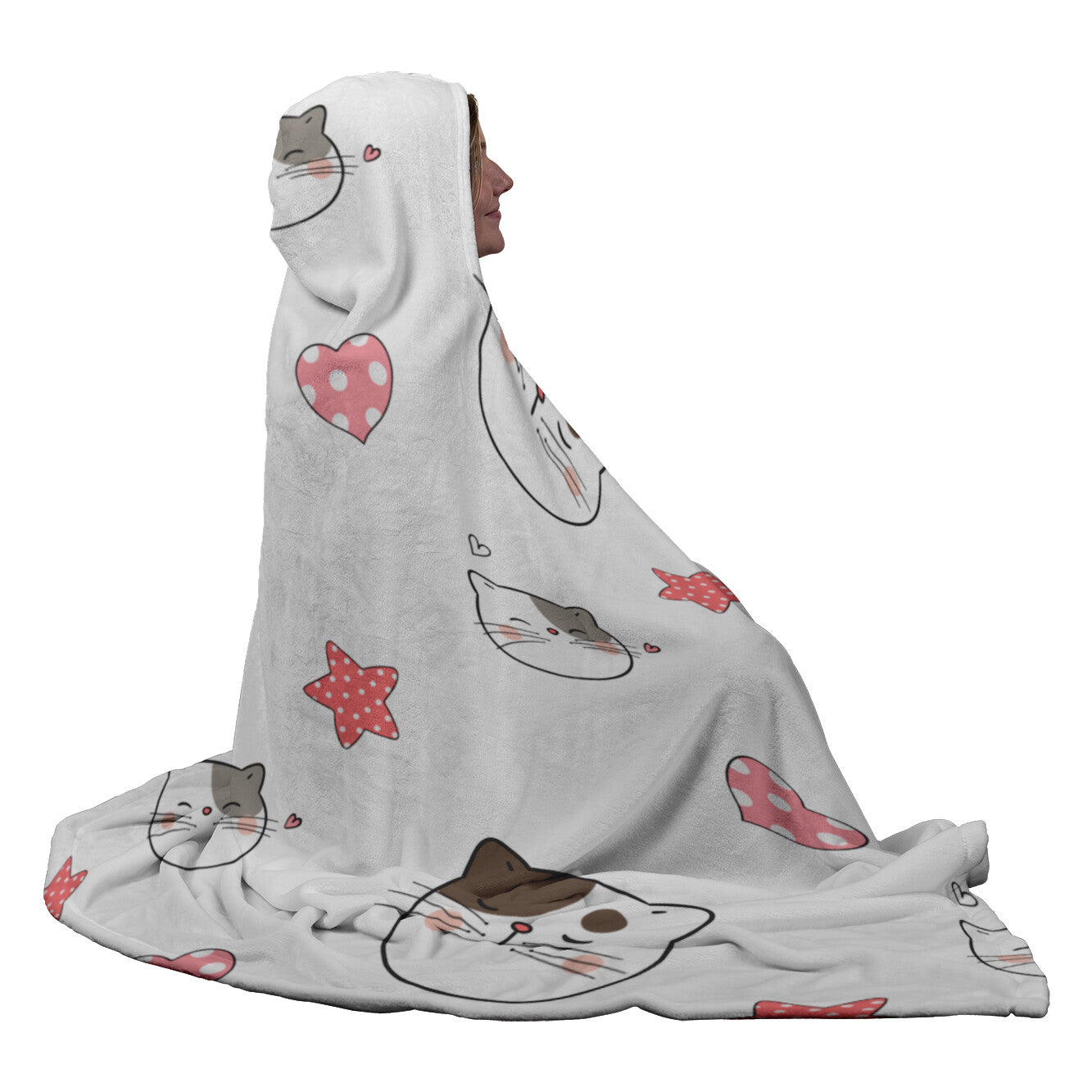 Happy Kitty Hooded Blanket