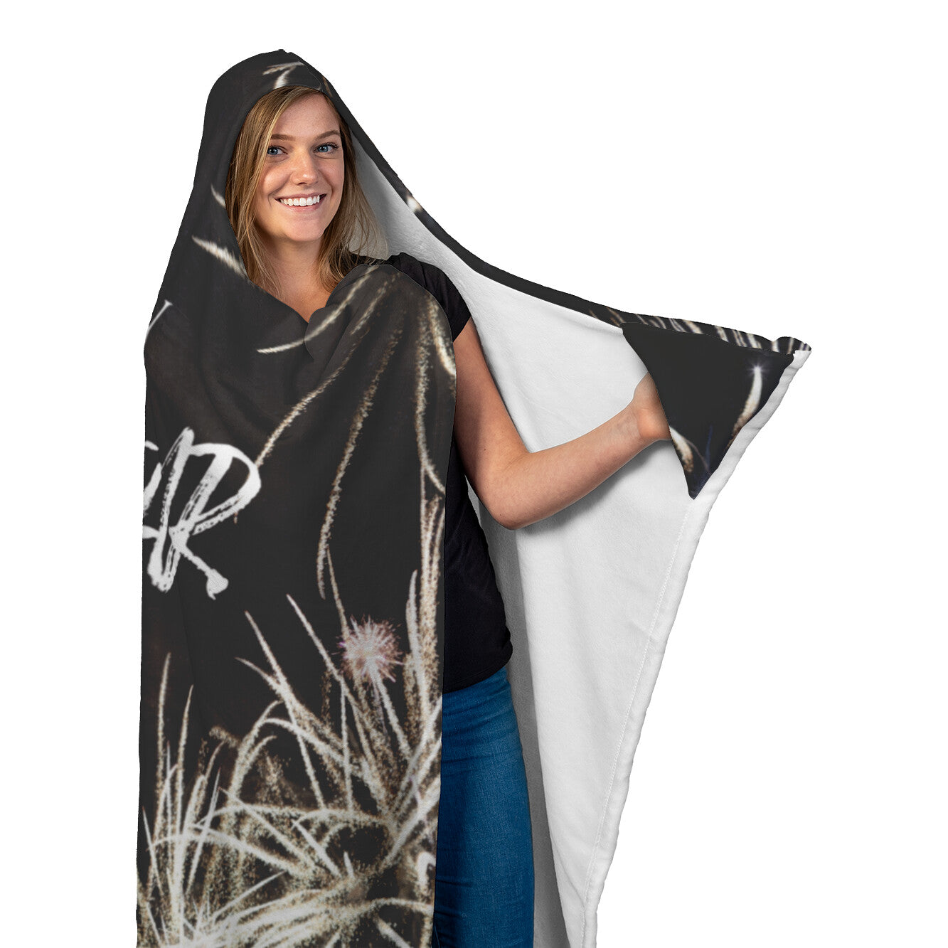 Happy New Year Hooded Blanket
