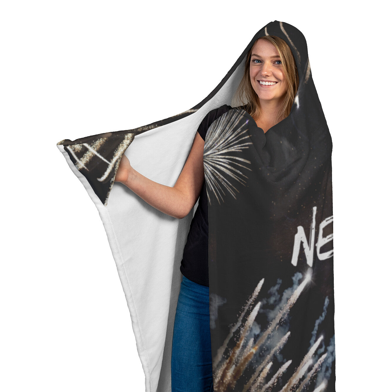 Happy New Year Hooded Blanket