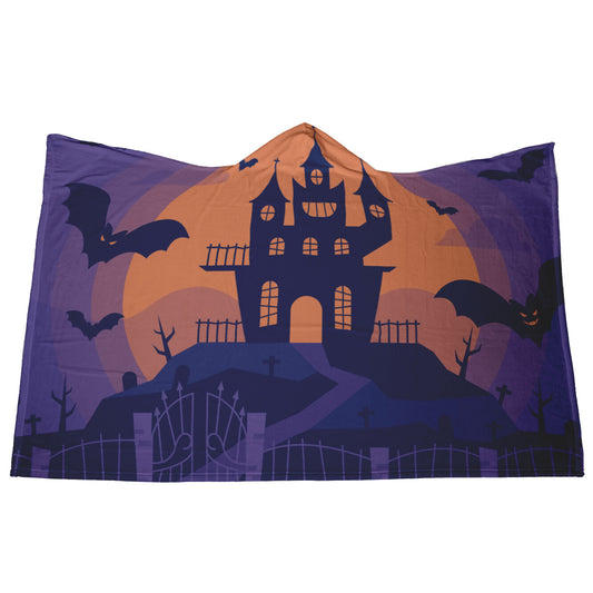 Haunted House Halloween Hooded Blanket