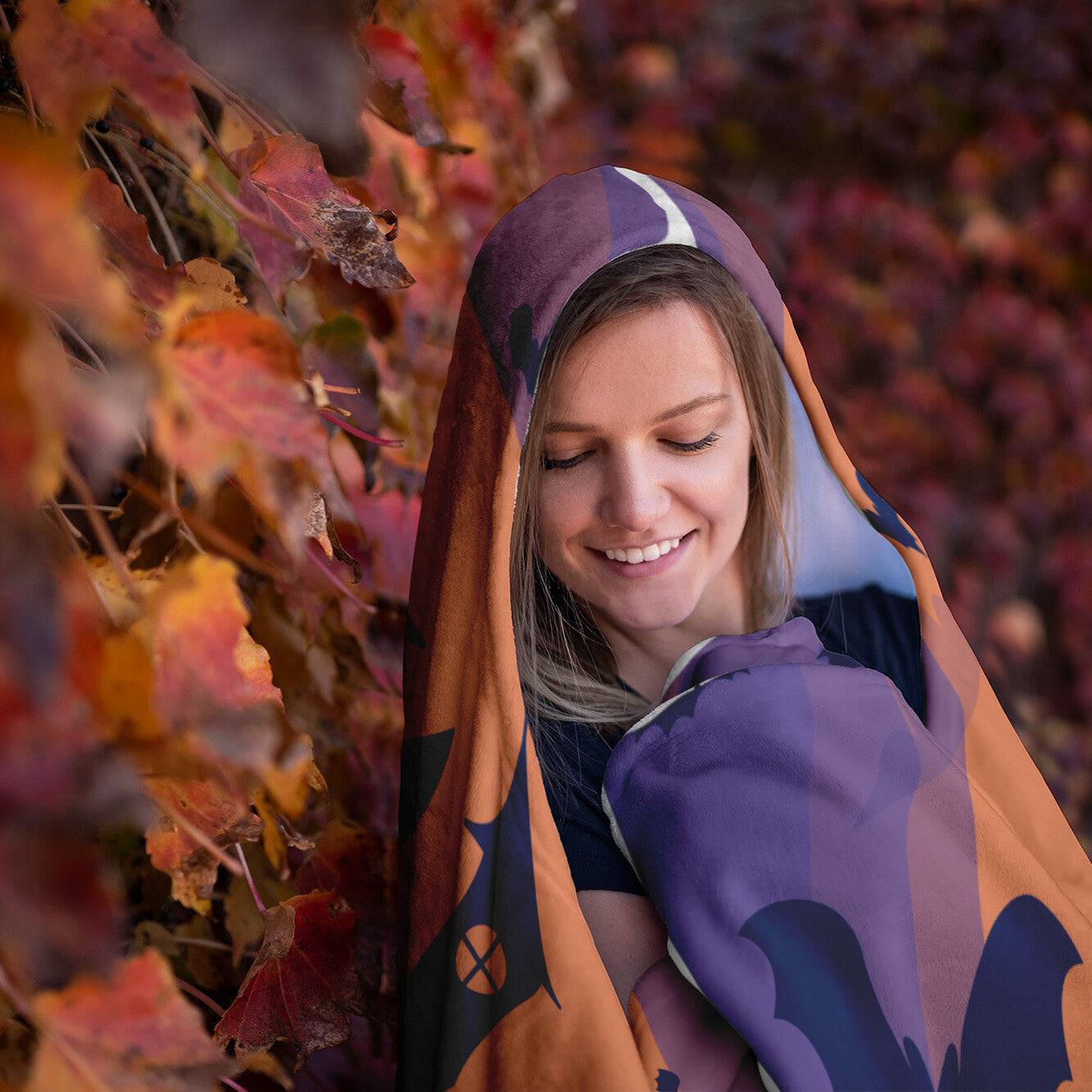 Haunted House Halloween Hooded Blanket