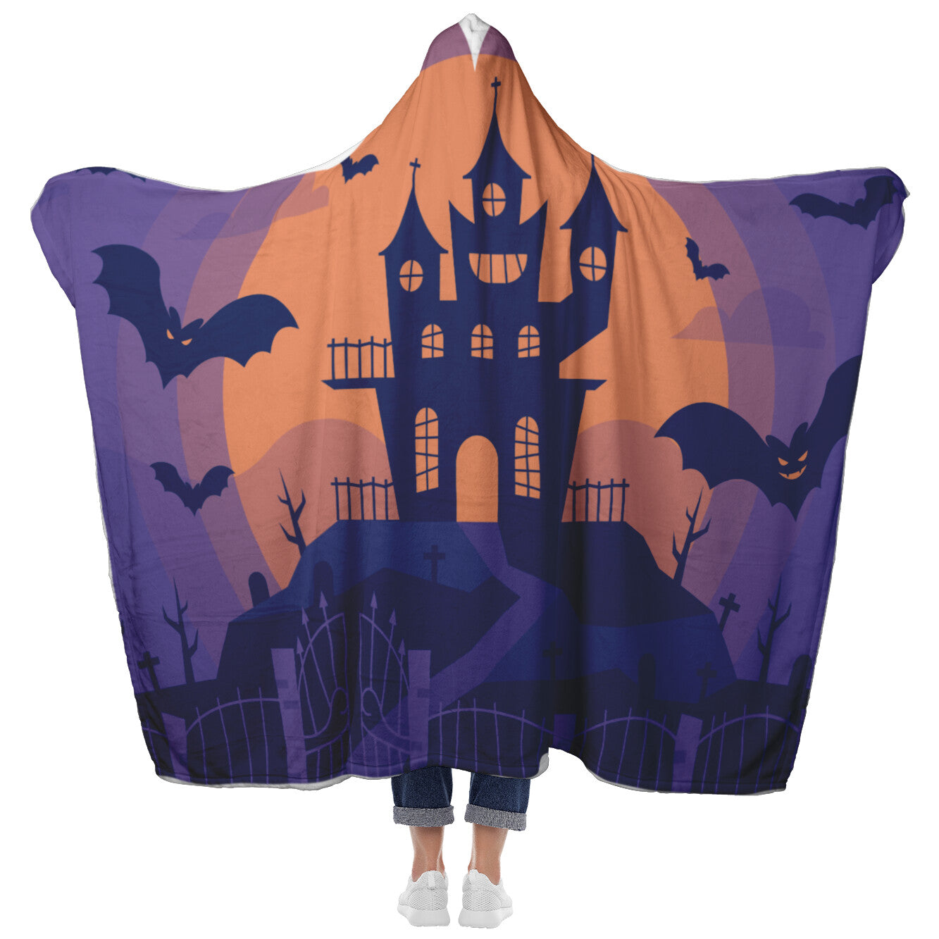 Haunted House Halloween Hooded Blanket