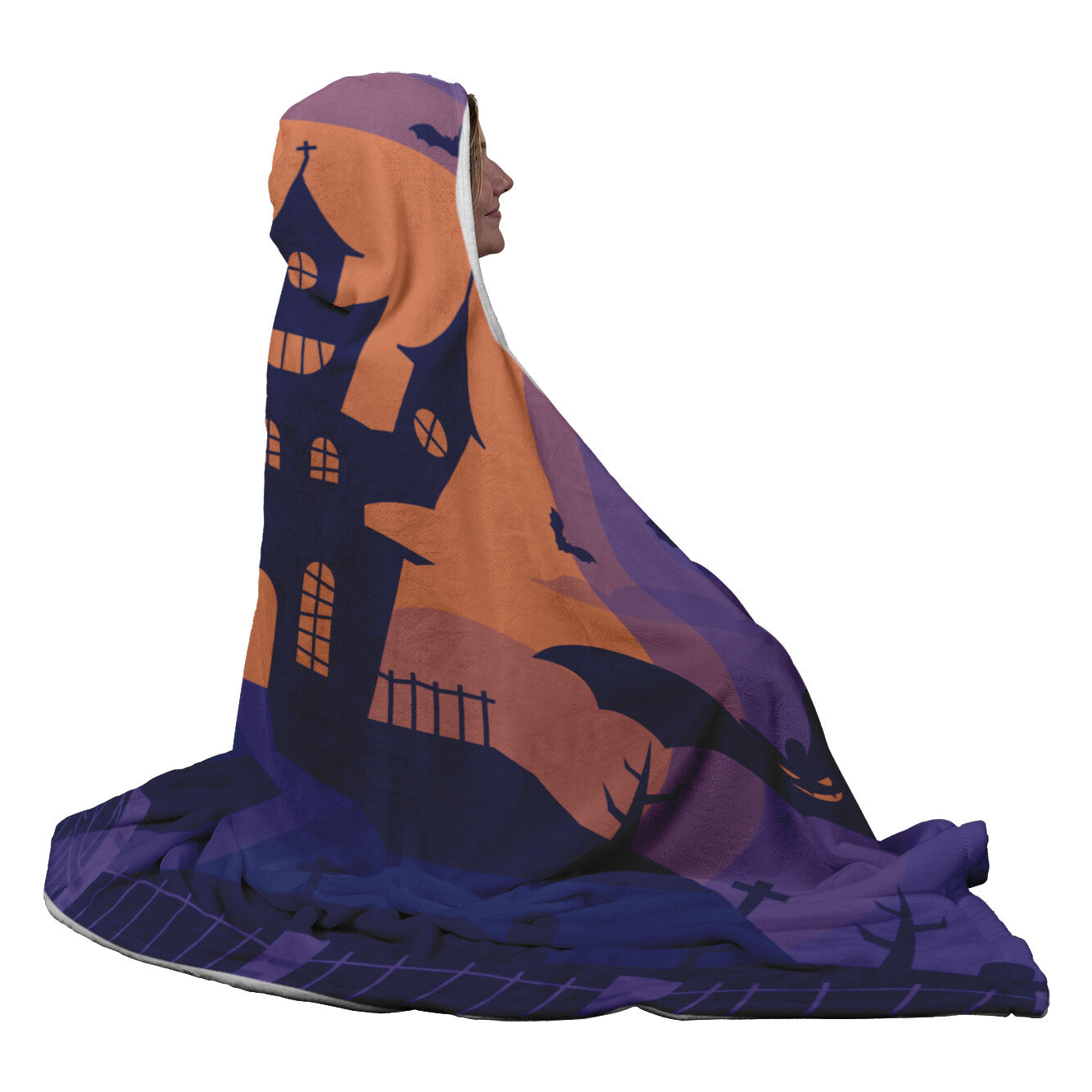 Haunted House Halloween Hooded Blanket