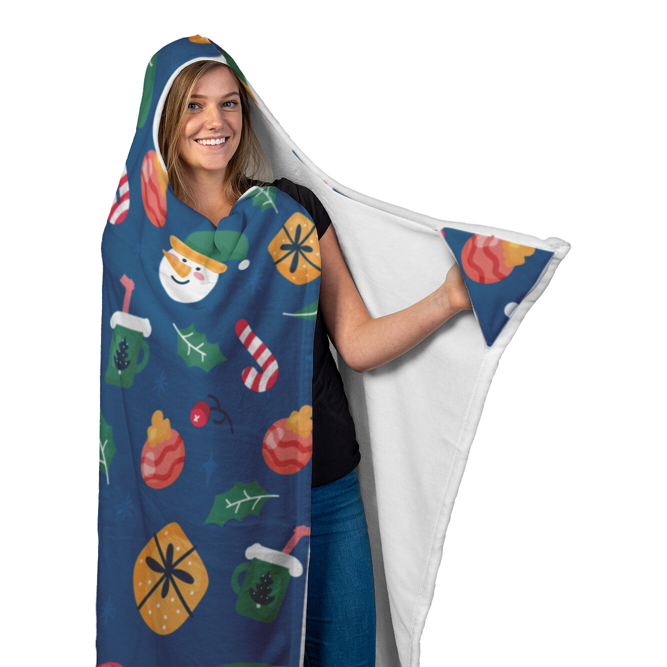 Santa Fun Christmas Hooded Blanket