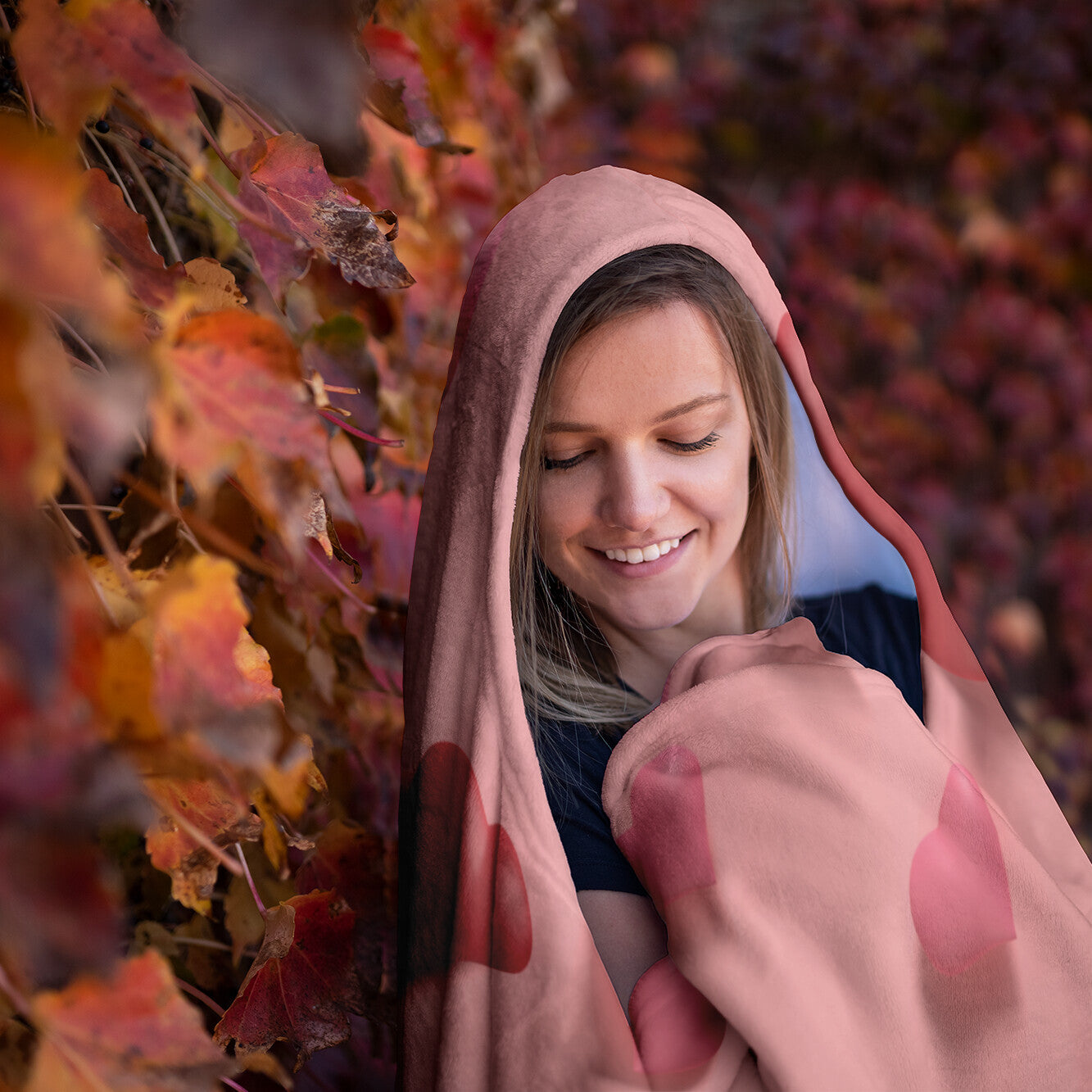 Valentine Snuggles Hooded Blanket
