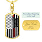 Firefighter Father Husband Dog Tag - Silver or Gold Keychain - Engraving option