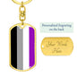Asexual Pride Flag Keychain - Gold or Silver - Engraving Option