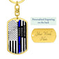 Police Father Husband - Dog Tag Keychain - Silver or Gold - Engraving Option