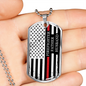 Firefighter Father Husband Dog Tag Chain - Silver or Gold - Engraving Option