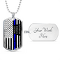 Police Father Husband - Dog Tag Chain - Silver or Gold - Engraving Option