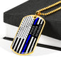 Police Father Husband - Dog Tag Chain - Silver or Gold - Engraving Option