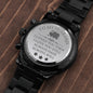 To My Husband Men's Black Chronograph Watch