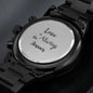 Love is Always The Answer - Men's Black Chronograph Watch