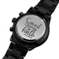 Saved Through Faith Men's Black Chronograph Watch
