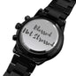 Blessed Not Stressed Men's Black Chronograph Watch - Gift for Special Man in Your Life