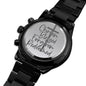 Beautiful Men's Black Chronograph Watch - Chosen, Blessed, Forgiven, Redeemed