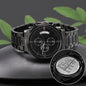 Beautiful Men's Black Chronograph Watch - Chosen, Blessed, Forgiven, Redeemed