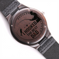 I Hooked The Best Dad Men's Wooden Watch