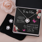 To My Mom The Best Mother Stunning 3pc Love Knot Necklace and Earring Set