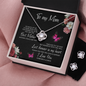 To My Mom The Best Mother Stunning 3pc Love Knot Necklace and Earring Set