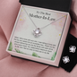 To The Best Mother-In-Law Stunning 3pc Set Love Knot Necklace and Matching Earrings