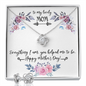 To My Lovely Mom on Mother's Day Stunning 3pc Jewelry Set Matching Love Knot Necklace and Earrings