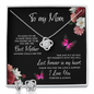 To My Mom The Best Mother Stunning 3pc Love Knot Necklace and Earring Set