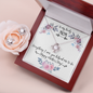 To My Lovely Mom on Mother's Day Stunning 3pc Jewelry Set Matching Love Knot Necklace and Earrings