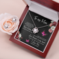To My Mom The Best Mother Stunning 3pc Love Knot Necklace and Earring Set