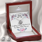 To My Lovely Mom on Mother's Day Stunning 3pc Jewelry Set Matching Love Knot Necklace and Earrings