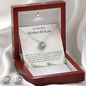 To The Best Mother-In-Law Stunning 3pc Set Love Knot Necklace and Matching Earrings
