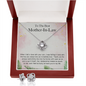 To The Best Mother-In-Law Stunning 3pc Set Love Knot Necklace and Matching Earrings