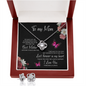To My Mom The Best Mother Stunning 3pc Love Knot Necklace and Earring Set