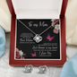 To My Mom The Best Mother Stunning 3pc Love Knot Necklace and Earring Set