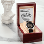 Men's Openwork Watch with Mahogany Luxury Box - Happy Anniversary