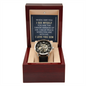 Men's Openwork Watch in Luxury Mahogany Box - Gift for Son