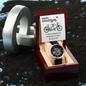 Men's Openwork Watch with Mahogany Luxury Box - Happy Anniversary