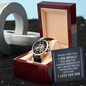 Men's Openwork Watch in Luxury Mahogany Box - Gift for Son