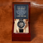 Men's Openwork Watch in Luxury Mahogany Box - Gift for Son