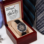 Men's Openwork Watch with Mahogany Luxury Box - Happy Anniversary