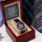 Men's Openwork Watch in Luxury Mahogany Box - Gift for Son