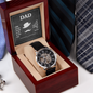 Men's Openwork Watch in Mahogany Luxury Box - Gift for Dad