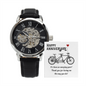 Men's Openwork Watch with Mahogany Luxury Box - Happy Anniversary