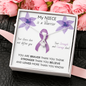 PANCREATIC CANCER Ribbon - My Niece is a Warrior - Pancreatic Cancer Ribbon Necklace Supporting Niece