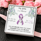 PANCREATIC CANCER Ribbon - My Wife is a Warrior - Pancreatic Cancer Ribbon Necklace Supporting Wife