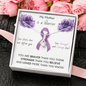 PANCREATIC CANCER Ribbon - My Mother Is a Warrior - Pancreatic Cancer Ribbon Necklace Supporting Mother