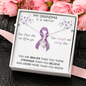 PANCREATIC CANCER Ribbon - My Grandma is a Warrior - Pancreatic Cancer Ribbon Necklace Supporting Grandma