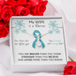 OVARIAN CANCER Ribbon My WIFE is a Warrior - Beautiful Ribbon Necklace - Cancer Awareness for Wife